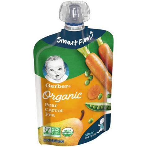 Gerber® Organic 2nd Foods Pear Carrot And Pea Baby Food Pouch 35 Oz