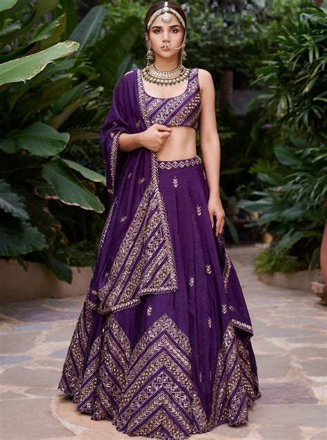 Purple Lehenga With Dupatta And Blouse Purple Lehenga Raw Silk Lehenga Party Wear Indian Dresses