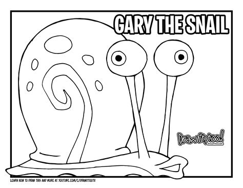 How To Draw Gary The Snail Spongebob Squarepants Drawing Tutorial