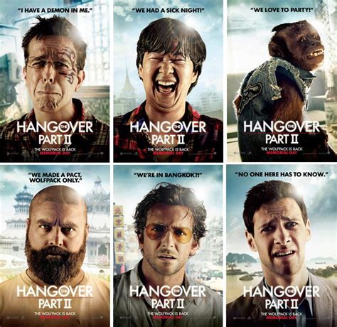 However, nothing goes as planned and bangkok is the perfect setting for another adventure with the rowdy group. Six New Hangover 2 Character Posters - FilmoFilia