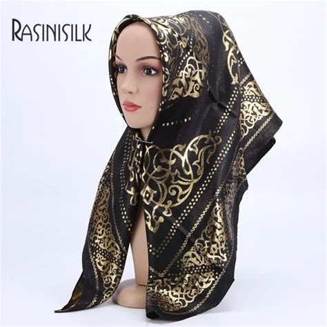rasinisilk factory outlet silk printed scarf hijabs 84 89cm chiffon adult muslim women s hijabs