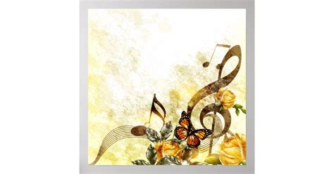 Butterfly Music Notes Poster Zazzle