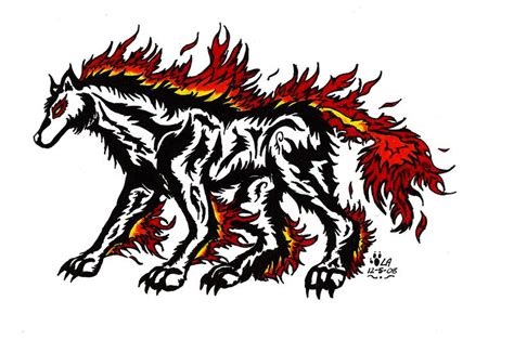 Tribal Fire Wolf Tattoo By Legendary Airliners On Deviantart