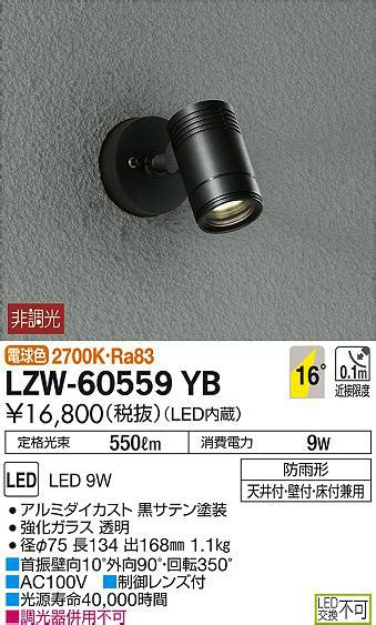 DAIKO 大光電機 アウトドアスポットライト LZW 60559YB 商品紹介 照明器具の通信販売インテリア照明の通販ライトスタイル