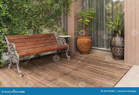 Relaxing Corner Bench Stock Photo Image Of Outdoor 201249282