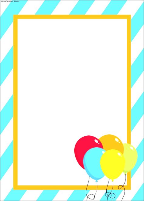 Blank Printable Birthday Invitations