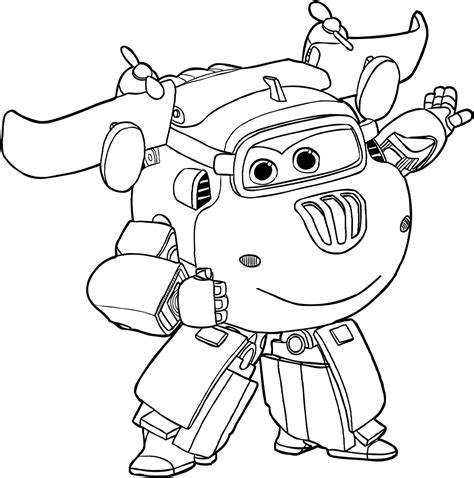 Desenho de Donnie dos Super Wings para colorir