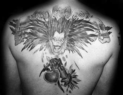 Shinigami are gods or supernatural spirits that invite humans toward death in certain aspects of japanese religion and culture. 50 Death Note Tattoo Designs For Men - Japanese Manga Ink ...