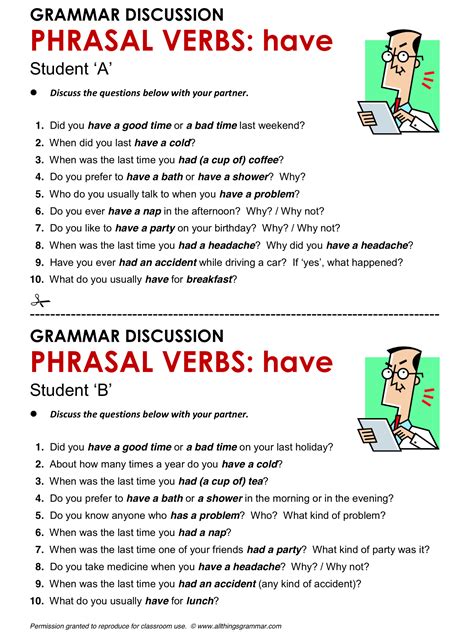 English Grammar Phrasal Verbs With Have