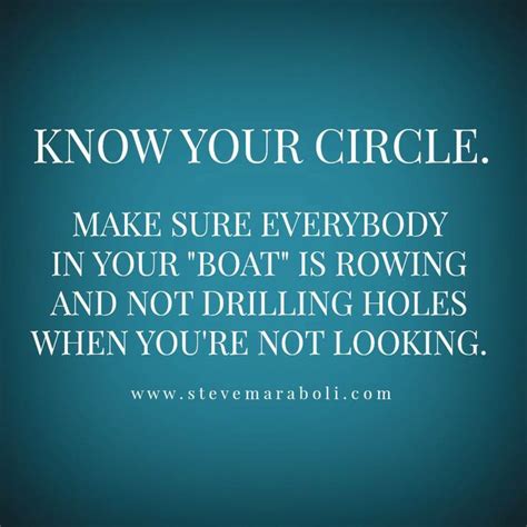 Know Your Circle Make Sure Everybody In Your Boat Is