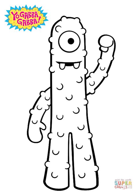 yo gabba gabba muno coloring page free printable coloring pages