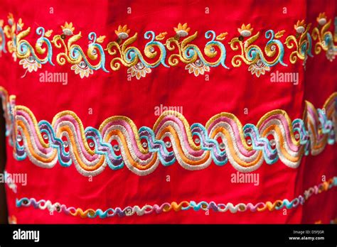 Colourful Fabric For Sale Yangon Rangoon Myanmar Burma Stock