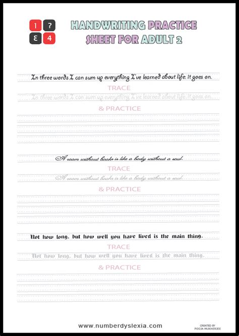 Free Printable Handwriting Practice Worksheets For Adults Pdf