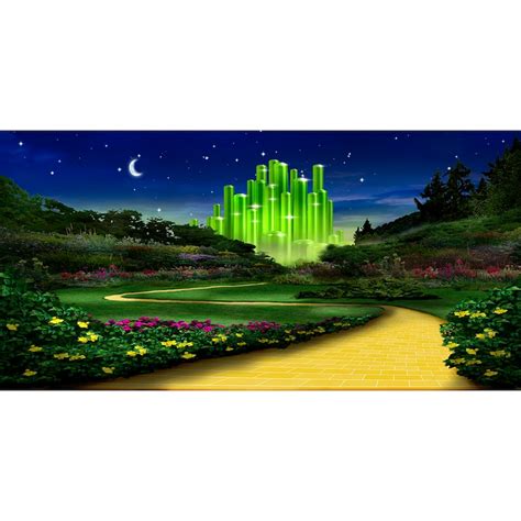 Emerald City Evening Wizard Of Oz Backdrop Yellow Brick Road Etsy