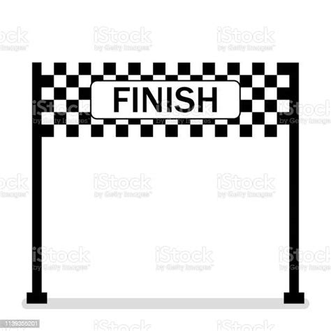 Finish Banner Symbool Van Het Kampioenschap Succesvolle Racing Symbool