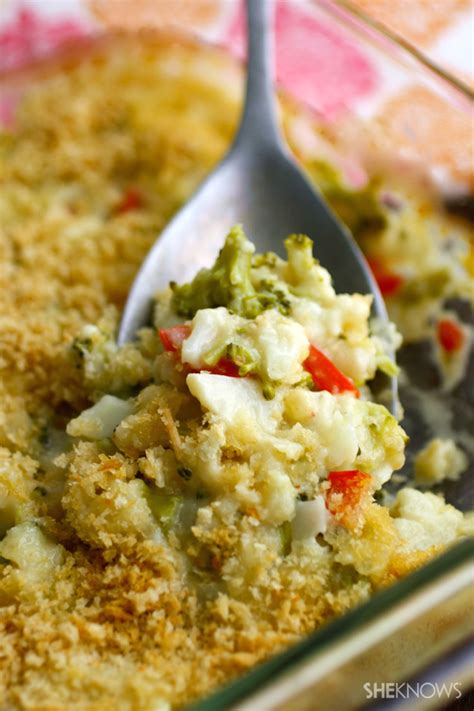 Drain the grease from the pan. Meatless Monday: Cheesy broccoli & cauliflower bake - SheKnows