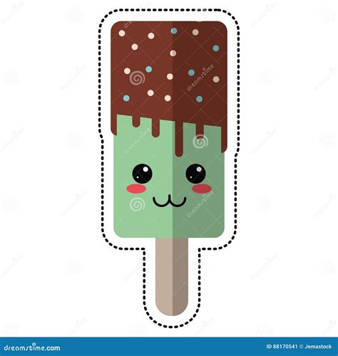 Cartoon Popsicles Stick Ice Cream Stock Illustration Illustration Of