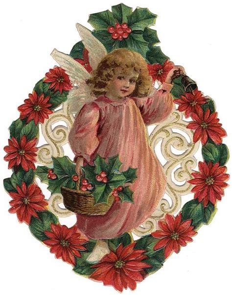 Free Vintage Christmas Angels Clip Art Victorian Christmas Ornaments