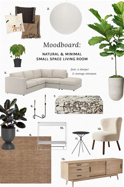 Moodboard Natural And Minimal Small Space Living Room Hej Doll