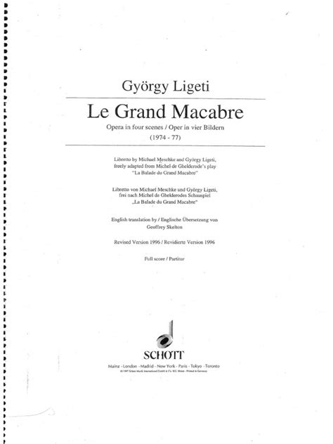Le Grand Macabre 1977 Opera Pdf Pdf