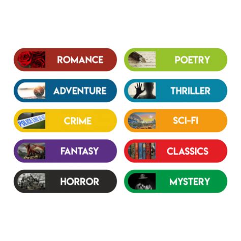 Book Genre Oblong Labels