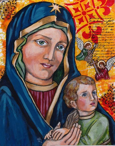 Mary And Jesus Painting Our Lady Of Perpetual Help Icon Religious T