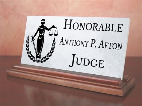 Judge Desk Name Plate T Custom Personalized Office Nameplate For