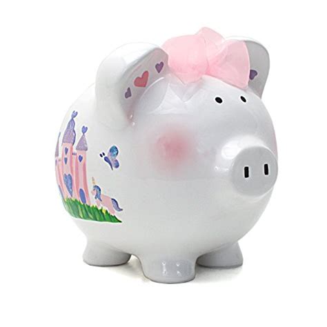 Child To Cherish Ceramic Piggy Bank For Girls Princess Castle Pricepulse