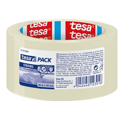 Tesa Pack Strong Packaging Tape 66m X 50mm Transparent Billig