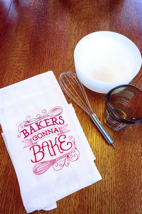 bakers gonna bake embroidered flour sack hand dish etsy