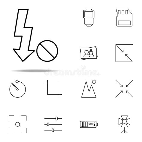 No Flash Icon Photography Icons Universal Set For Web And Mobile Stock