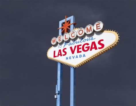 Las Vegas Welcome Sign Diamond Isolated With Clipping Path Stock Photo