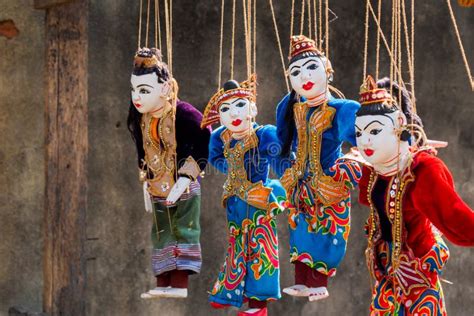 String Puppet Myanmar Tradition Dolls Stock Image Image Of Bamboo
