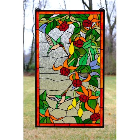 World Menagerie 20 X 34 Large Handcrafted Stained Glass Window Panel