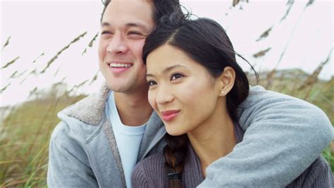 Loving Young Attractive Asian Chinese Couple Enjoying Time Alone