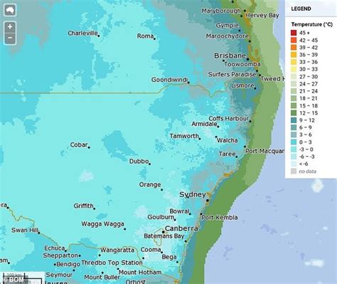 overnight temperatures set to plummet down australia s east coast with widespread frost daily