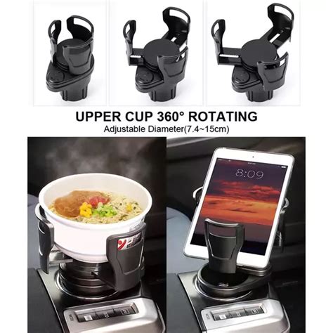360 Degree Rotating 2 In 1 Cup Holder Vehicle Mounted Slip Proof Water