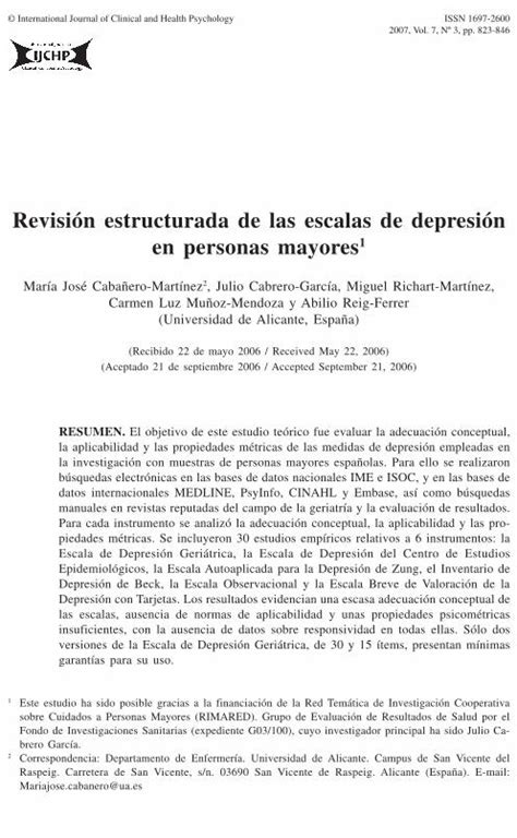 PDF Revisión estructurada de las escalas de depresión en PDF