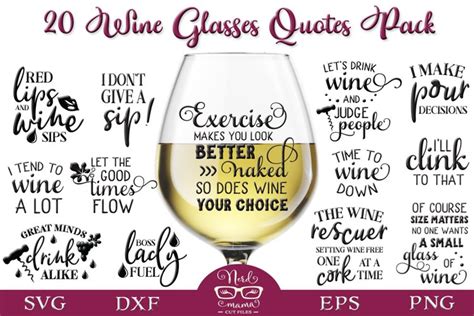 Wine Glasses Quotes Svg Pack
