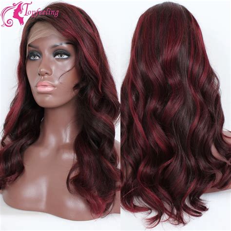 2016 New Brazilian Hair Ombre 1bred Highlight Glueless Lace Front Wig