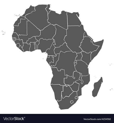 Simplified Political Map Africa Royalty Free Vector Image