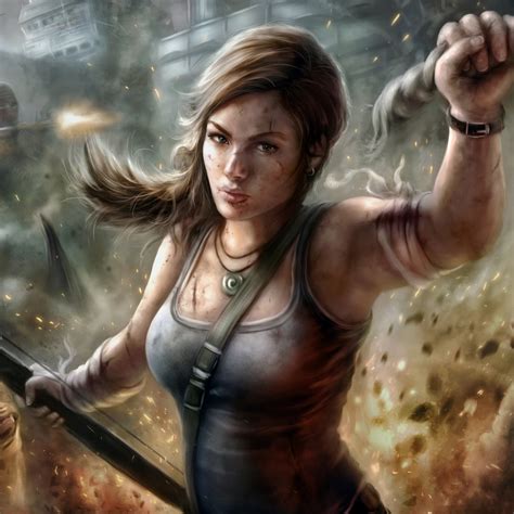 2048x2048 Lara Croft Tomb Raider Fanart 5k Ipad Air HD 4k Wallpapers ...