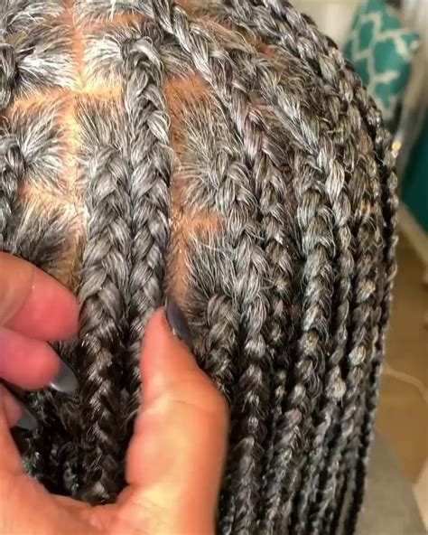 Protective Styles Box Braids Video Grey Hair Braids Gray Hair