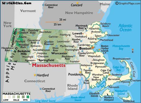 Massachusetts Maps And Facts Massachusetts Map Geography Massachusetts