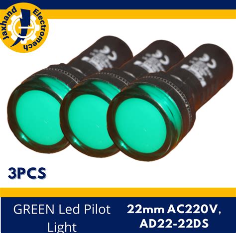 Led Pilot Light Green 22mm Ac220v Ad22 22ds 3 Pieces Set Lazada Ph