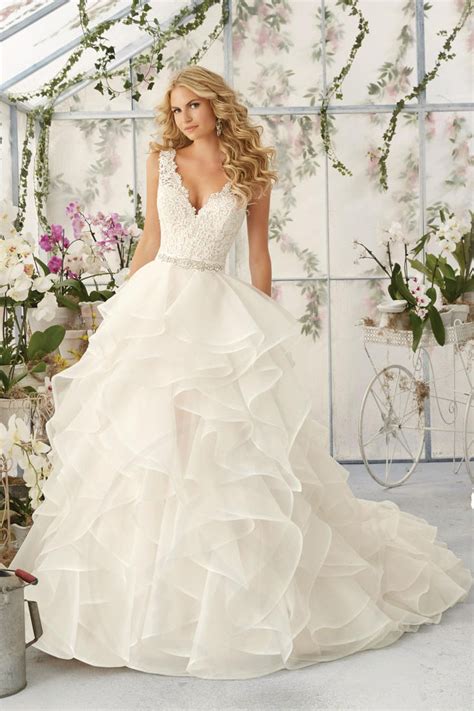 I lussuosi abiti da sposa in stile bohemien della collezione rosa clará boheme 2021 si distinguono ami i classici abiti da sposa redingote? Abito da Sposa Pizzo Senza Maniche Organza Vita Naturale ...