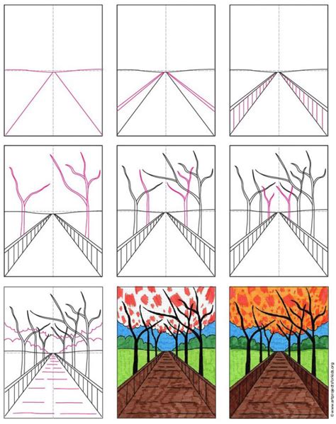 How To Draw Perspective Landscape Art Projects For Ki
