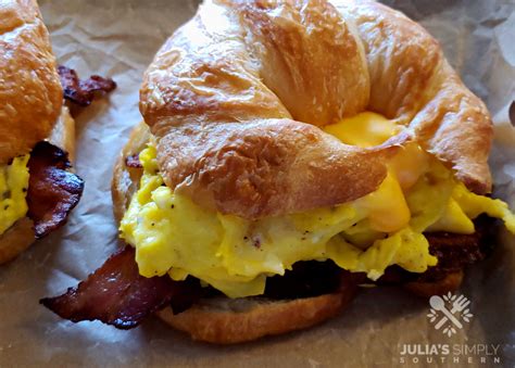 Bacon Egg And Cheese Croissant Sandwiches Julias Simply Southern