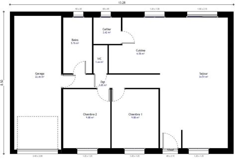 197 plans de maison avec 3 chambres. Plan maison individuelle 2 chambres 103 Gi - Habitat Concept