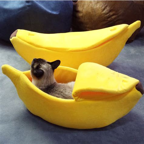The bed is also ideal for dogs, rabbits and other small animals. Cute Banana Shaped Soft and Cuddly Cat Bed - Pixie Cheetah